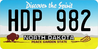 ND license plate HDP982