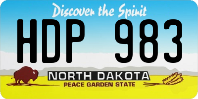 ND license plate HDP983