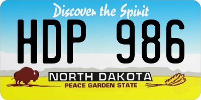 ND license plate HDP986