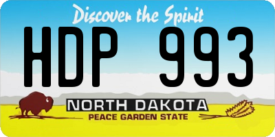 ND license plate HDP993