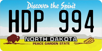 ND license plate HDP994
