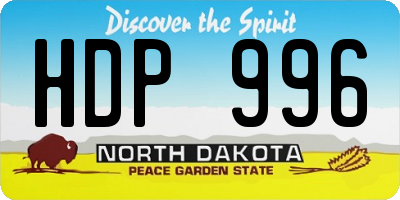 ND license plate HDP996