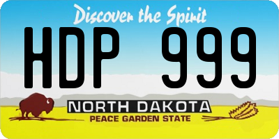 ND license plate HDP999