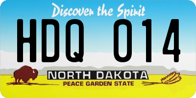 ND license plate HDQ014