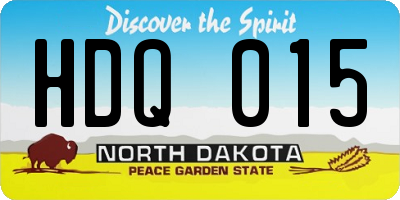 ND license plate HDQ015