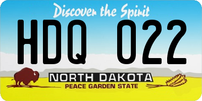 ND license plate HDQ022