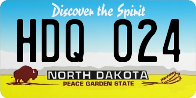 ND license plate HDQ024