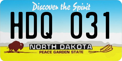 ND license plate HDQ031