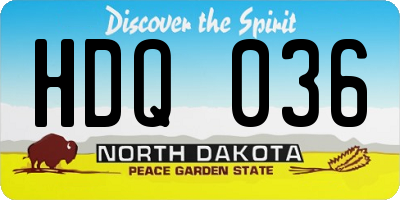 ND license plate HDQ036