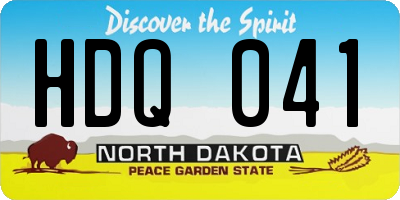 ND license plate HDQ041