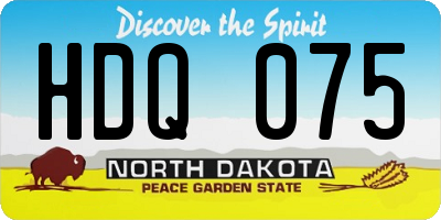 ND license plate HDQ075