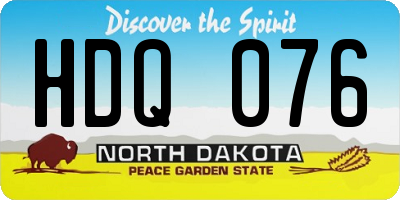 ND license plate HDQ076