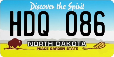 ND license plate HDQ086