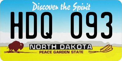 ND license plate HDQ093