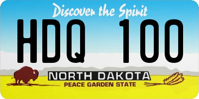 ND license plate HDQ100