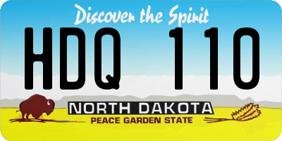 ND license plate HDQ110