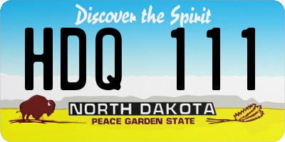 ND license plate HDQ111