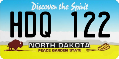 ND license plate HDQ122