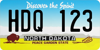 ND license plate HDQ123