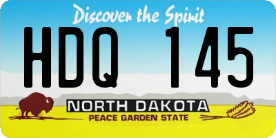 ND license plate HDQ145