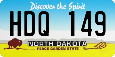 ND license plate HDQ149
