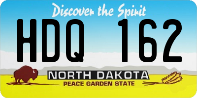 ND license plate HDQ162
