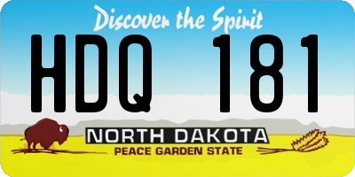 ND license plate HDQ181