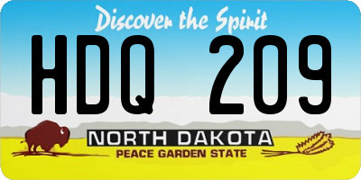 ND license plate HDQ209