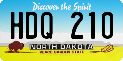 ND license plate HDQ210