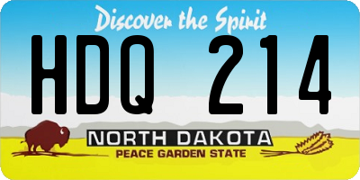 ND license plate HDQ214