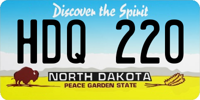 ND license plate HDQ220