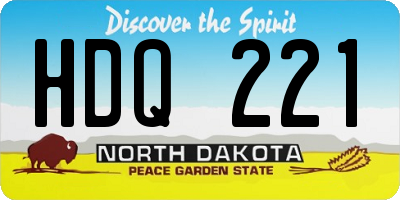 ND license plate HDQ221