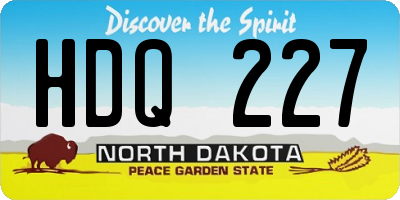 ND license plate HDQ227