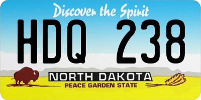 ND license plate HDQ238