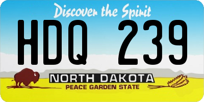 ND license plate HDQ239
