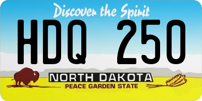 ND license plate HDQ250