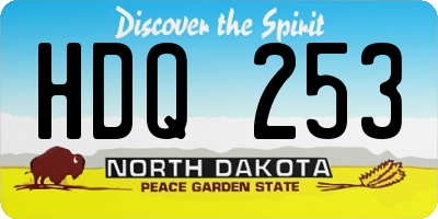 ND license plate HDQ253