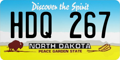 ND license plate HDQ267