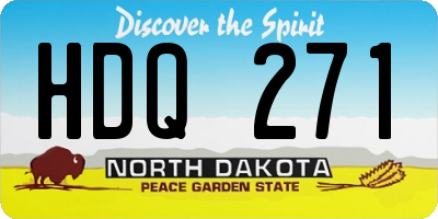 ND license plate HDQ271