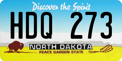 ND license plate HDQ273
