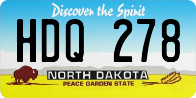 ND license plate HDQ278