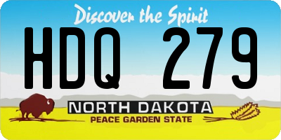 ND license plate HDQ279