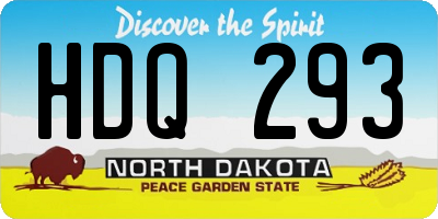 ND license plate HDQ293