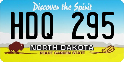 ND license plate HDQ295