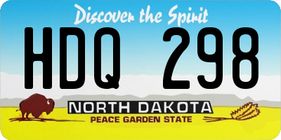 ND license plate HDQ298