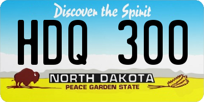 ND license plate HDQ300