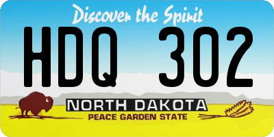 ND license plate HDQ302