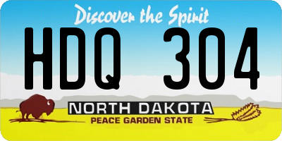 ND license plate HDQ304