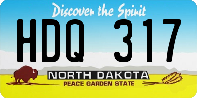 ND license plate HDQ317