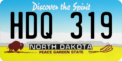 ND license plate HDQ319